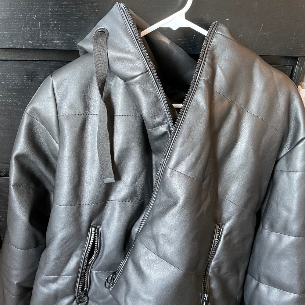 Zara Puffer Faux Leather Coat